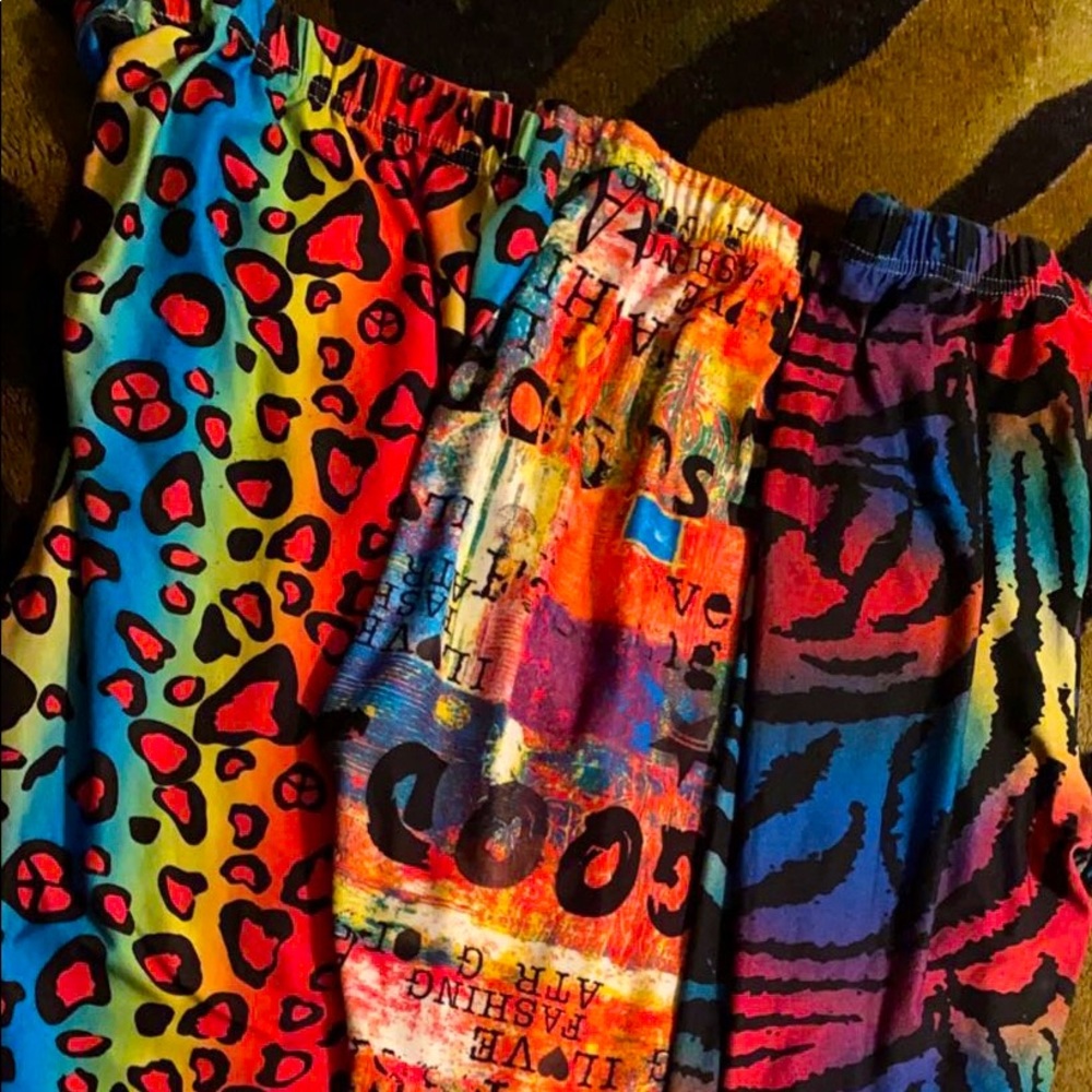 3 Pairs of XL multicolored Online Leggings Store leggings